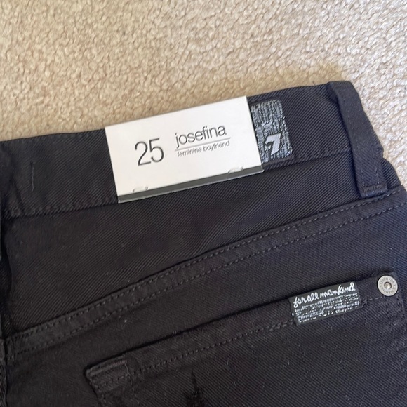 NWT 7 for all mankind Black distressed jeans - Picture 7 of 7